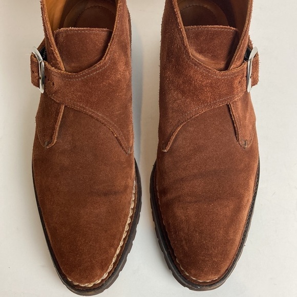 BONTONI Visionario Brown Suede Monk Boot 9.5 Italian Designer Old Money Luxury - Picture 11 of 15